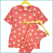 Bread Egg Ladies Pajama Set - Pink