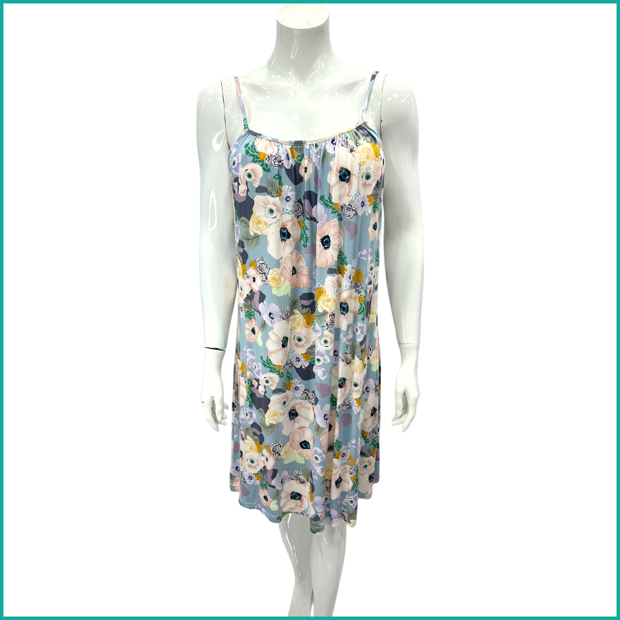Mini Floral Ladies Halfer Linen Cotton - Blue