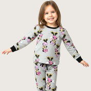 Minnie Mouse Girls Pajama Set - Grey