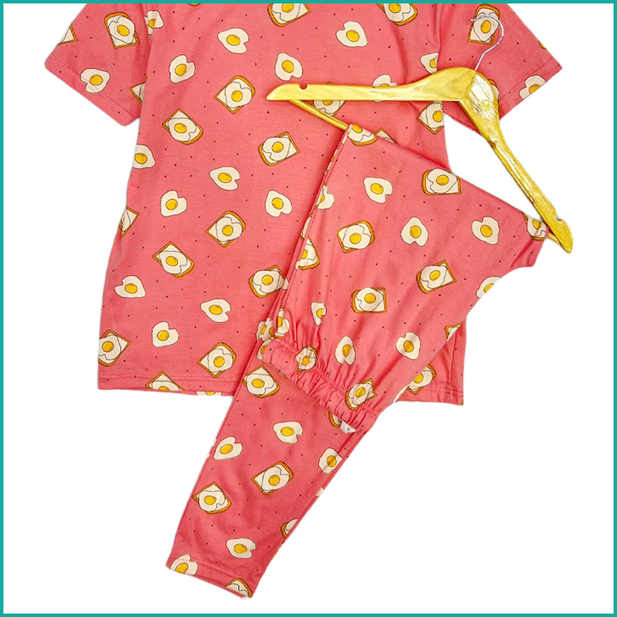 Bread Egg Ladies Pajama Set - Pink