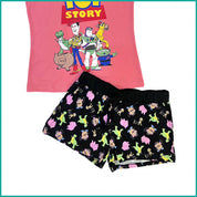 Toy Story Ladies Shorts Set - Pink Black