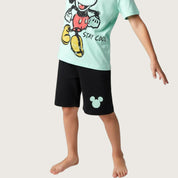Cool Mickey Boys Summer Shorts Set – Green Black