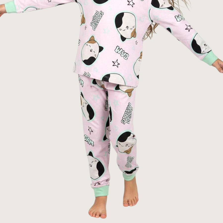Squishmallows Girls Full Sleeves Pajama Set - Pink