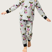 Minnie Mouse Girls Pajama Set - Grey