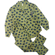 Hairs Ladies Cotton Winter Front Open Loungewear Set - Green