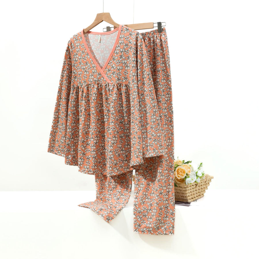 All Mini Floral Ladies Pajama Set - Pink