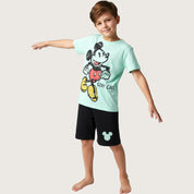 Cool Mickey Boys Summer Shorts Set – Green Black