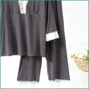 Ladies Loungewear with a Touch of Lace - Grey