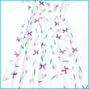 Tulip Ladies Cotton Nightgown with Lace Trim and Buttoned Neckline - White