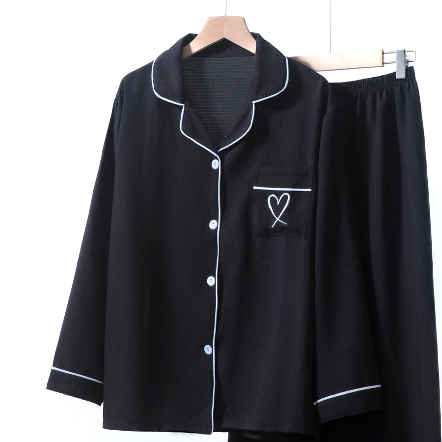 Love Ladies Full Sleeves Loungewear - Black