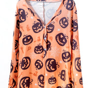 Halloween Ladies Overall Pajama One Pcs Set - Orange