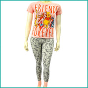Friends Forever Ladies Pajama Set - Pink Grey