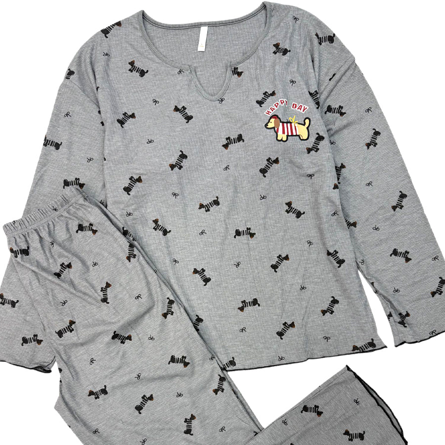 Happy Day Ladies Loungewear Set - Grey