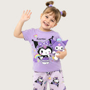 Kuromi Girls Shorts Set – Purple