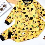 Mickey Home Boys Full Sleeves Pajama Set - Yellow