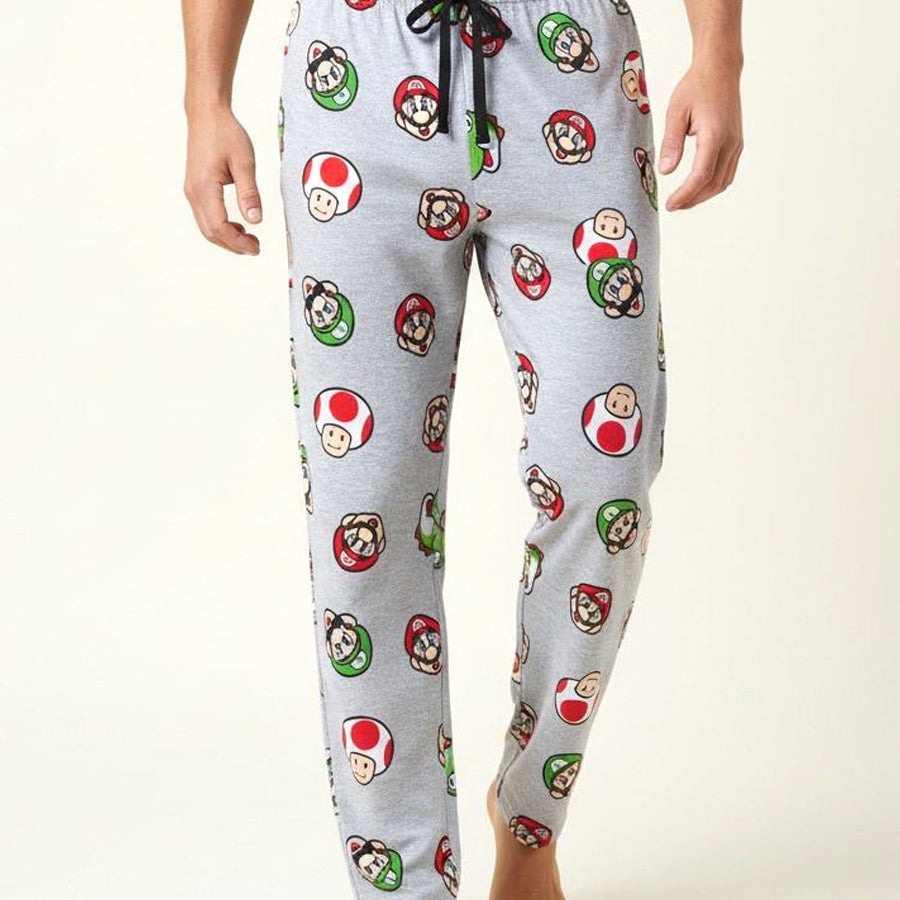 Super Mario Men's Cotton Pant - Grey