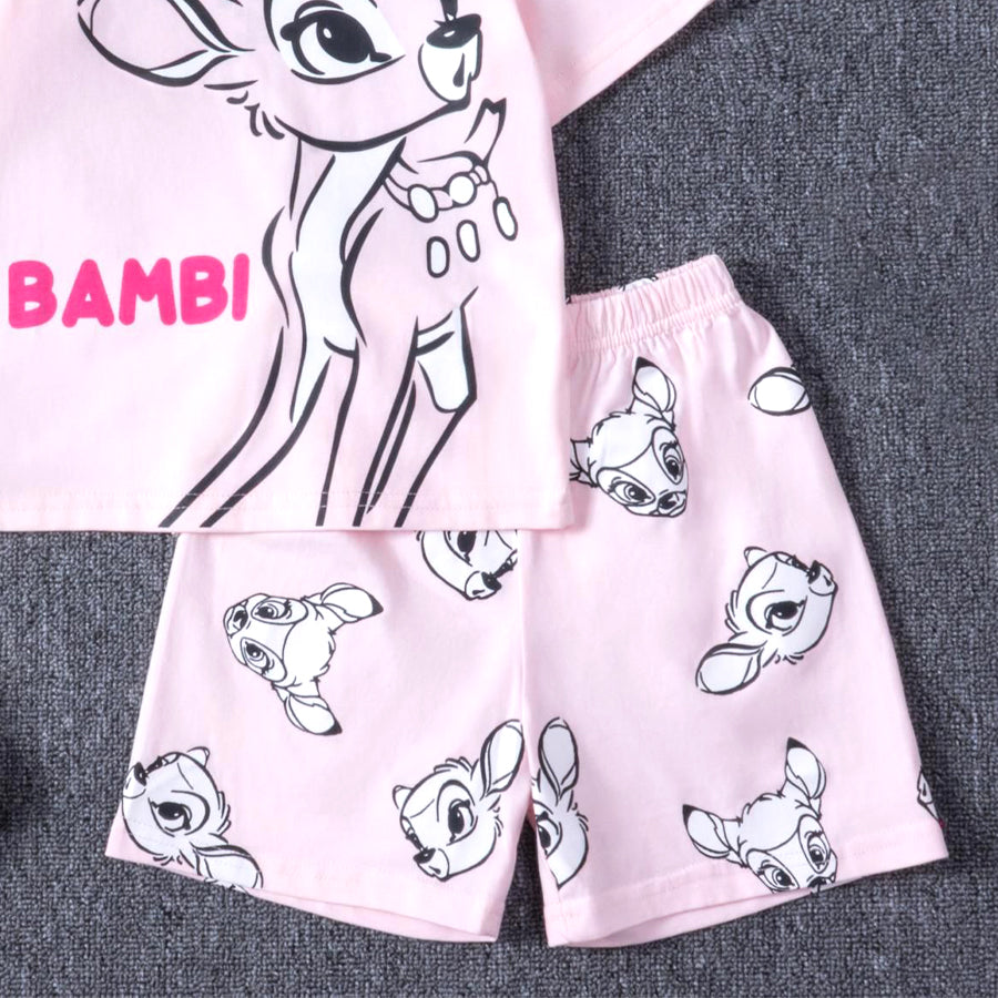 Bambi Girls Cotton Shorts Set PRIMARK – Pink