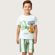 Garfield Boys Summer Shorts Set – White