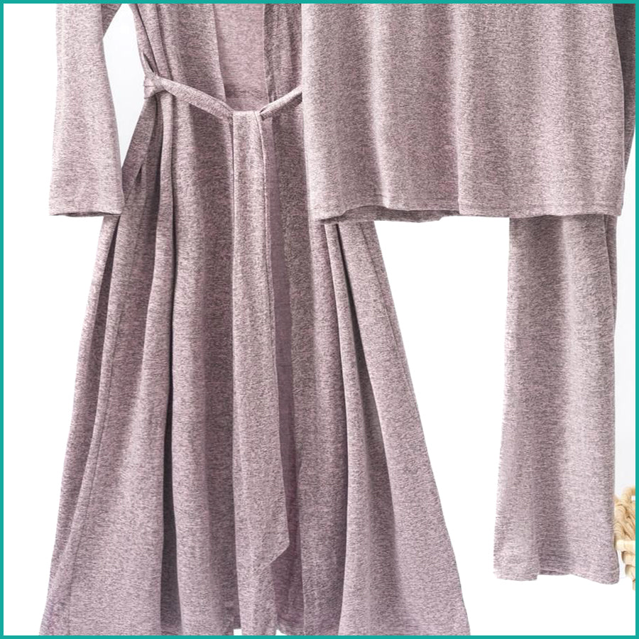 Plain Ladies Loungewear 3 Pcs Set - Purple