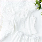 Plain Ladies Crop Top Shorts Set - White