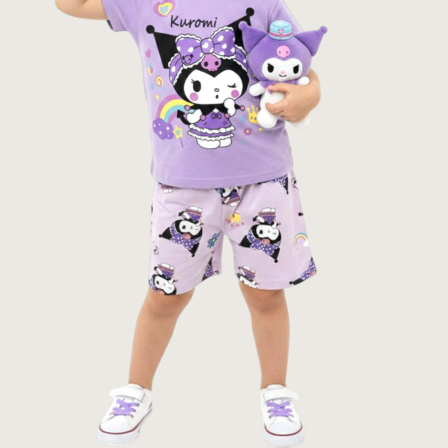 Kuromi Girls Shorts Set – Purple