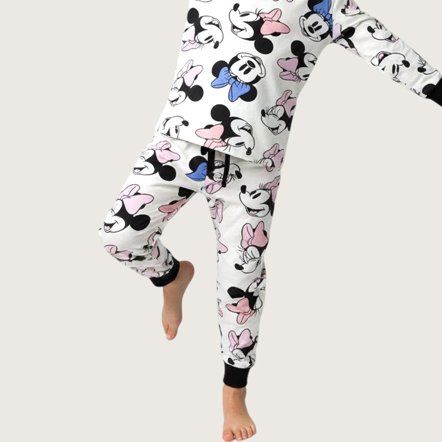 Minnie Mouse Girls Pajama Set - White
