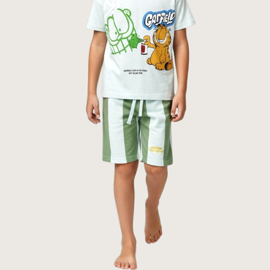 Garfield Boys Summer Shorts Set – White