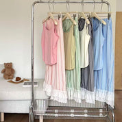 Strips Sleeveless Ladies Pajama Set - Pink