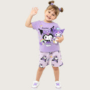 Kuromi Girls Shorts Set – Purple