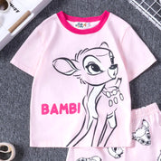 Bambi Girls Cotton Shorts Set PRIMARK – Pink