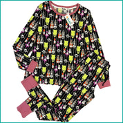 Villain Ladies Cotton Pajama Set - Black