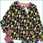 Villain Ladies Cotton Pajama Set - Black