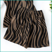 Chic Zebra-Print Slip Dress with Thin Straps - Black