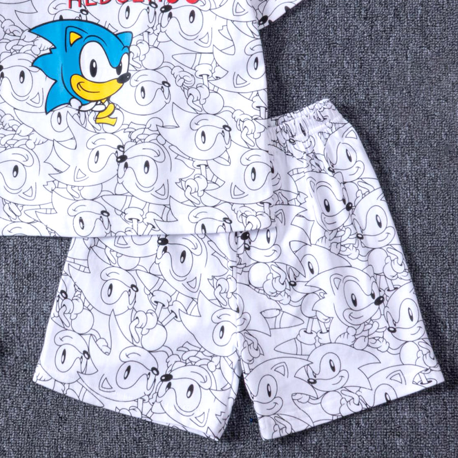 Sonic Hedgehog Boys Cotton Shorts Set PRIMARK – White