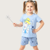 Star Princess Girls Shorts Set – Sky Blue