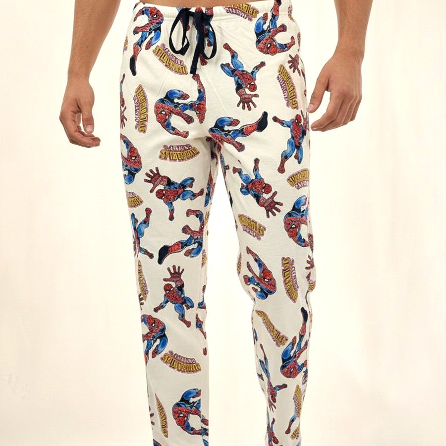 Spiderman Men's Cotton Pant - Cream