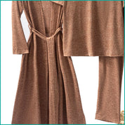 Plain Ladies Loungewear 3 Pcs Set - Brown