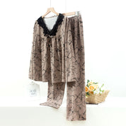 All Design Ladies Pajama Set - Brown
