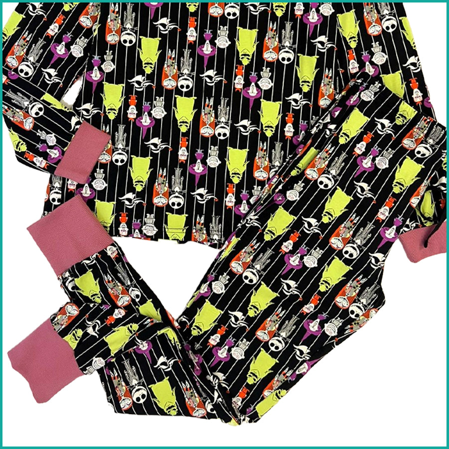 Villain Ladies Cotton Pajama Set - Black