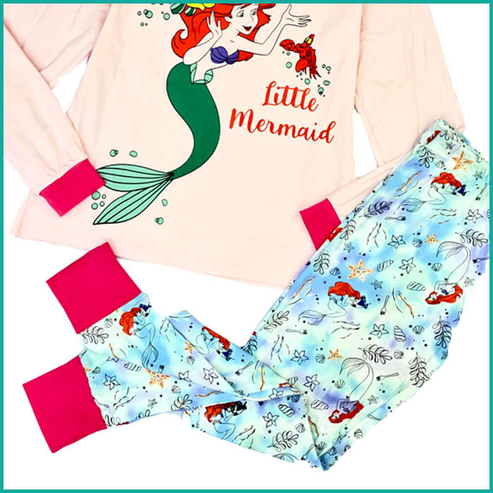 Little Mermaid Ladies Pajama Set - Pink