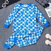Sonic Speed Boys Full Sleeves Pajama Set - White Blue
