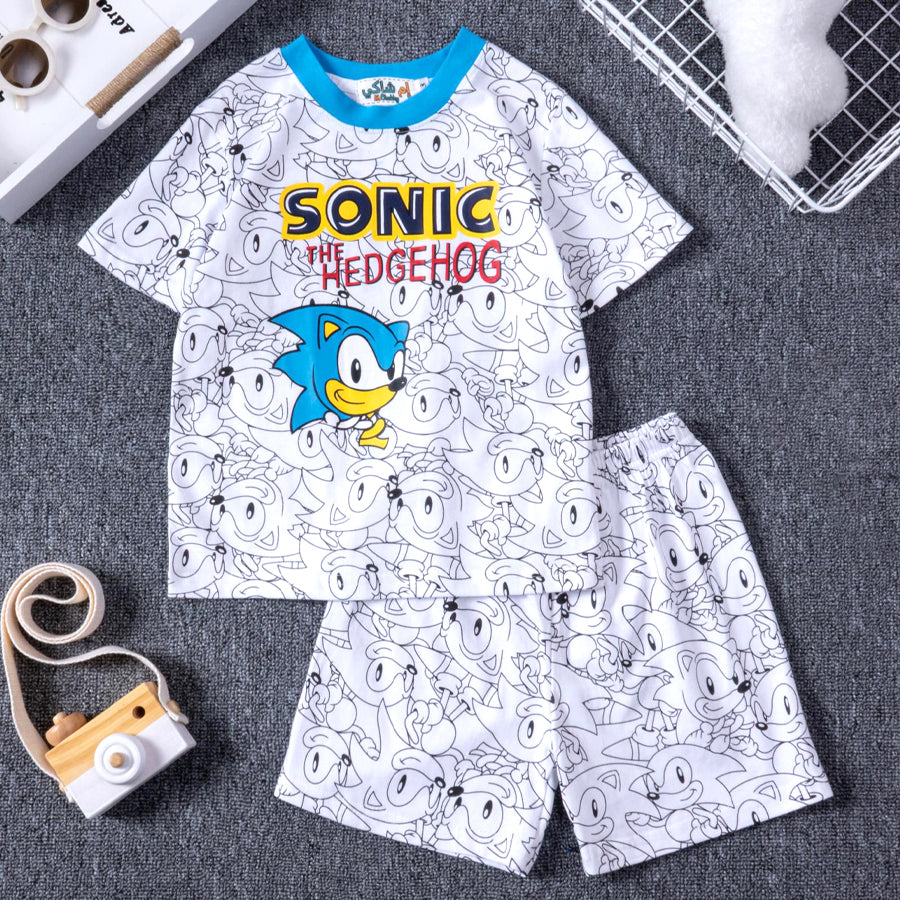 Sonic Hedgehog Boys Cotton Shorts Set PRIMARK – White