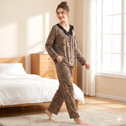 All Design Ladies Pajama Set - Brown