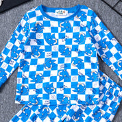 Sonic Speed Boys Full Sleeves Pajama Set - White Blue