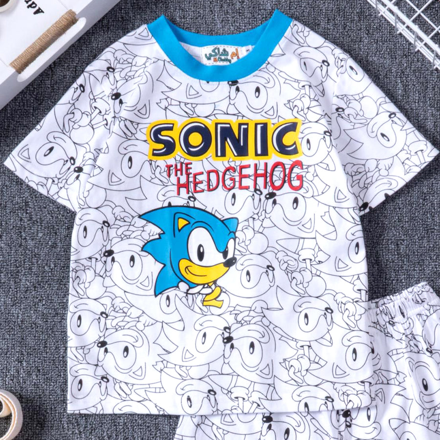 Sonic Hedgehog Boys Cotton Shorts Set PRIMARK – White