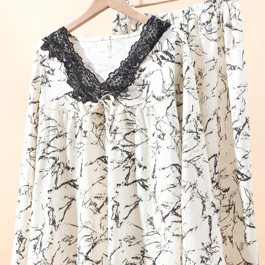 All Design Ladies Pajama Set - White