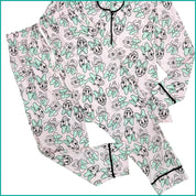 Minnie Daisy Ladies Cotton Front Open Pajama Set - Pink