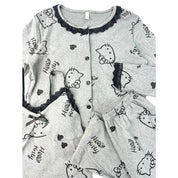 Hello Kitty Ladies 3 Pcs Pajama Set - Dark Grey