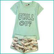 Chill Out Ladies Shorts Set - Green