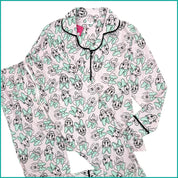 Minnie Daisy Ladies Cotton Front Open Pajama Set - Pink
